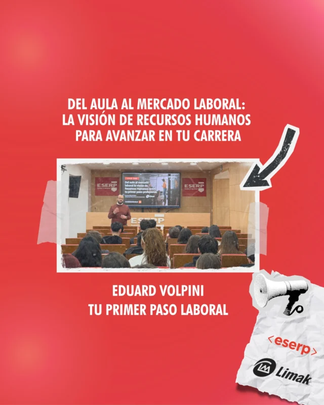 Aprender de la experiencia real siempre suma 💡

Nuestros alumnos ha asistido a un taller impartido por Eduard Volpini, HR Business Partner en Limak Construction y responsable del proyecto Spotify Camp Nou, en la que pudieron conocer de cerca situaciones habituales que se encontrarán en sus prácticas y cómo afrontarlas con actitud, criterio y profesionalidad.

Una jornada cercana, práctica y muy conectada con la realidad profesional que les espera fuera del aula. 🚀

#eserp #businessschool